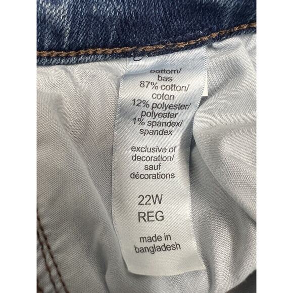 Maurices MidRise Jeans Straight Leg Light Wash 5 Pocket Blue Denim Plus Size 22W - Picture 13 of 14